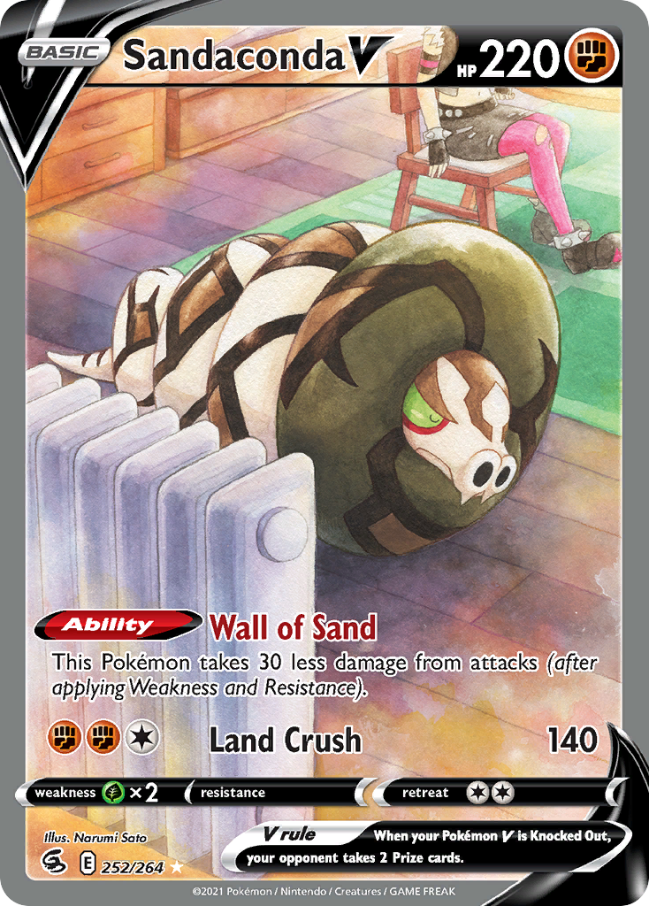 Sandaconda V 252/264 Rare Ultra | Fusion Strike | Pokemon Card