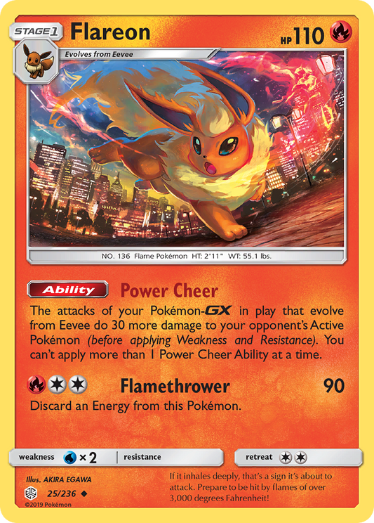 Flareon 25/236 Uncommon | Cosmic Eclipse | Pokemon Card