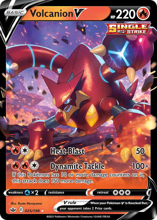 Volcanion V 25/198 Rare Holo V | Chilling Reign | Pokemon Card