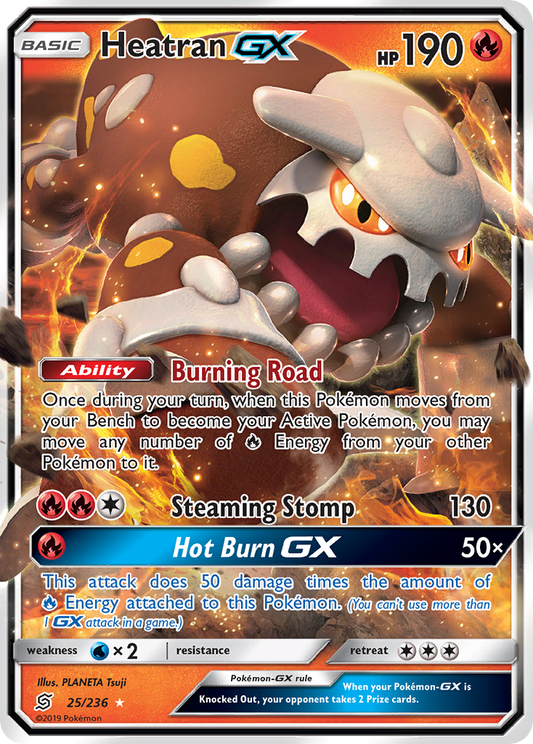 Heatran-GX 25/236 Rare Holo GX | Unified Minds | Pokemon Card