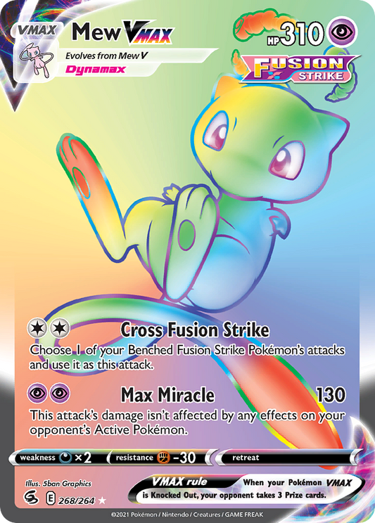 Mew VMAX 268/264 Rare Rainbow | Fusion Strike | Pokemon Card
