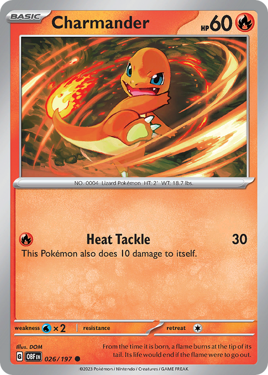 Charmander 26/197 Common | Obsidian Flames | Pokemon Card
