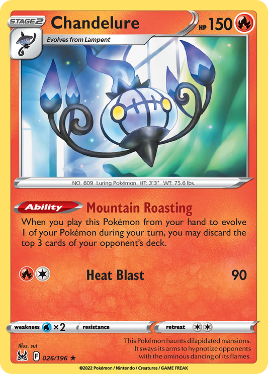 Chandelure 26/196 Rare Holo | Lost Origin | Pokemon Card