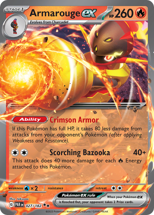 Armarouge ex 27/182 Double Rare | Paradox Rift | Pokemon Card