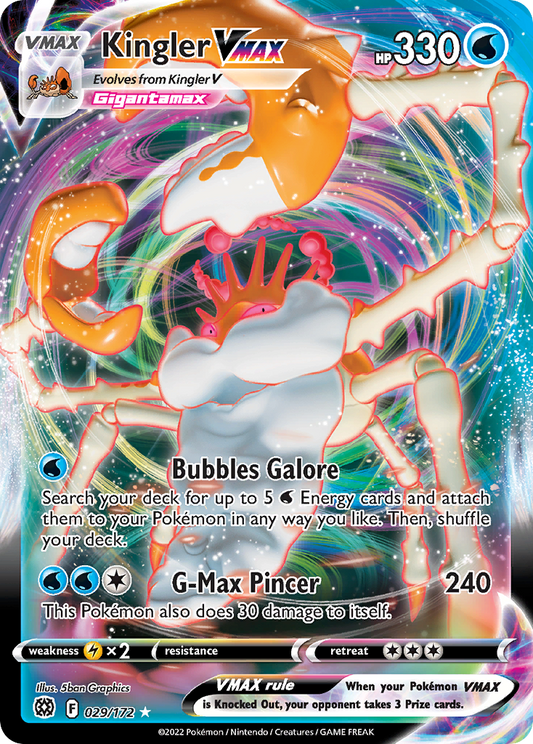 Kingler VMAX 29/172 Rare Holo VMAX | Brilliant Stars | Pokemon Card
