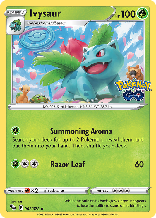 Ivysaur 2/78 Uncommon | Pokémon GO | Pokemon Card