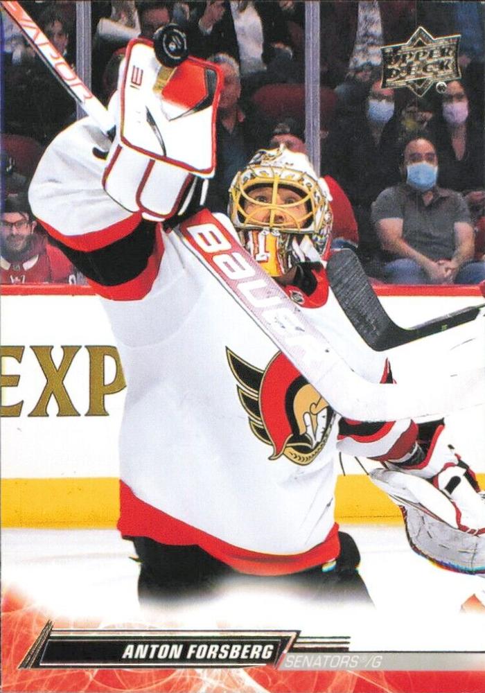 Anton Forsberg #128 Ottawa Senators | 2022-23 Upper Deck | NHL Trading Card