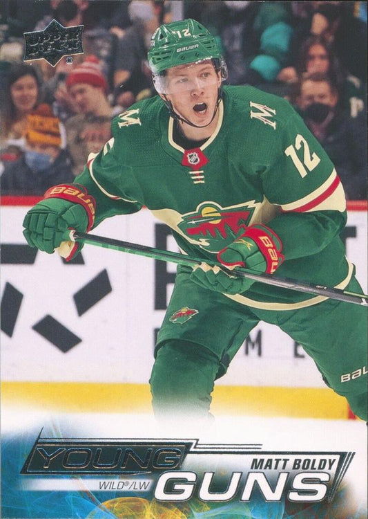 Matt Boldy 
YG, RC #201 Minnesota Wild | 2022-23 Upper Deck | NHL Trading Card
