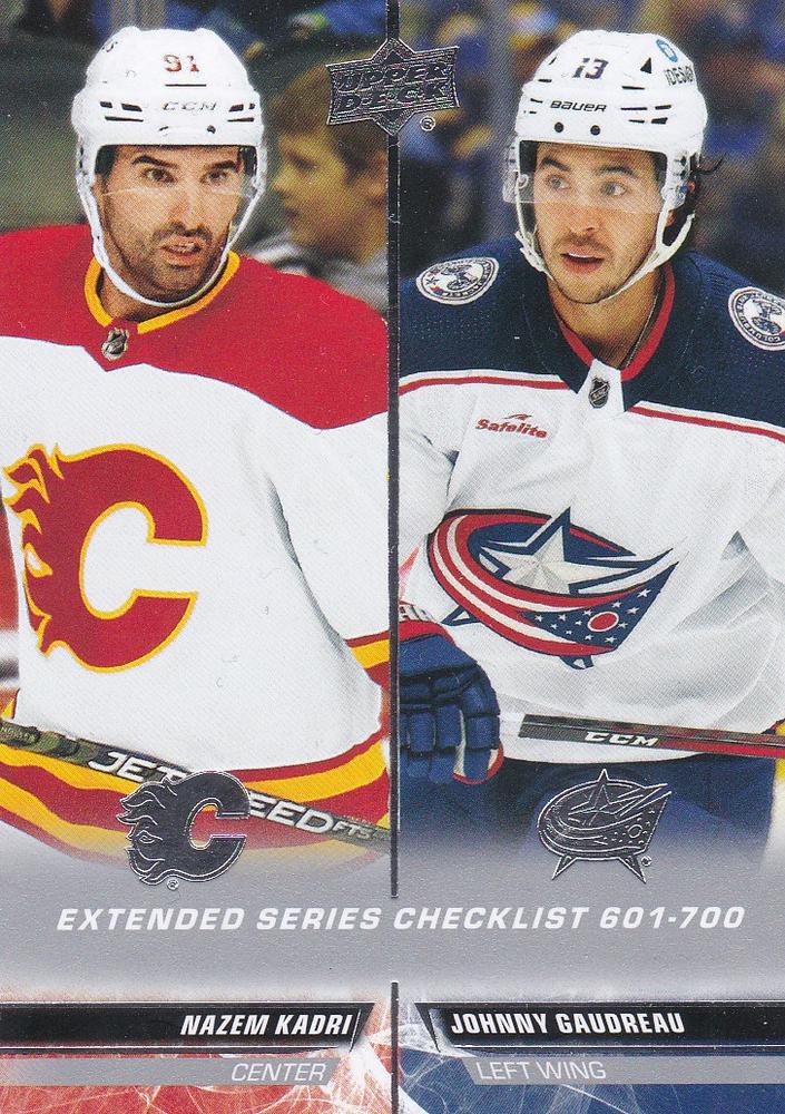 Nazem Kadri / Johnny Gaudreau 
CL #700 Calgary Flames / Columbus Blue Jackets | 2022-23 Upper Deck | NHL Card
