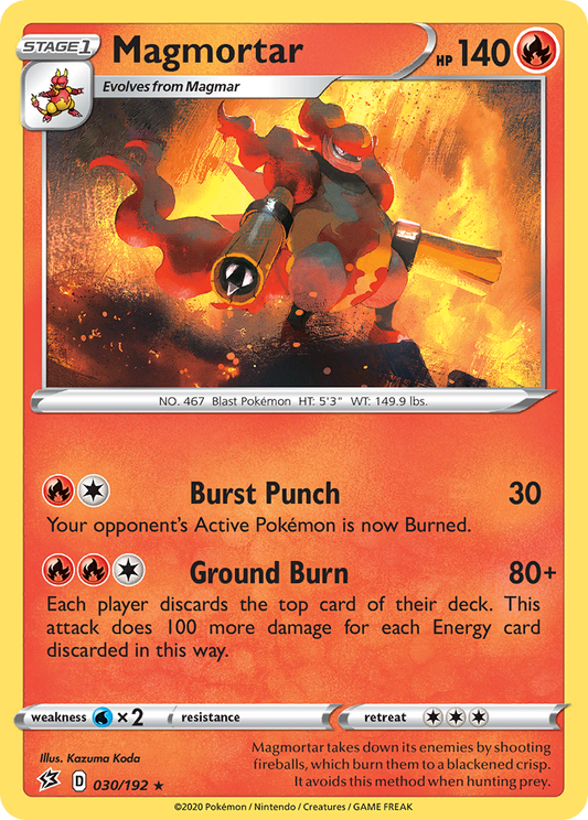 Magmortar 30/192 Rare | Rebel Clash | Pokemon Card