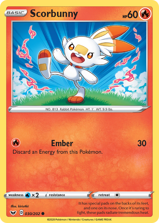 Scorbunny 30/202 Common | Sword & Shield | Pokemon Card