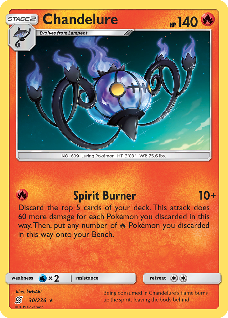 Chandelure 30/236 Rare Holo | Unified Minds | Pokemon Card