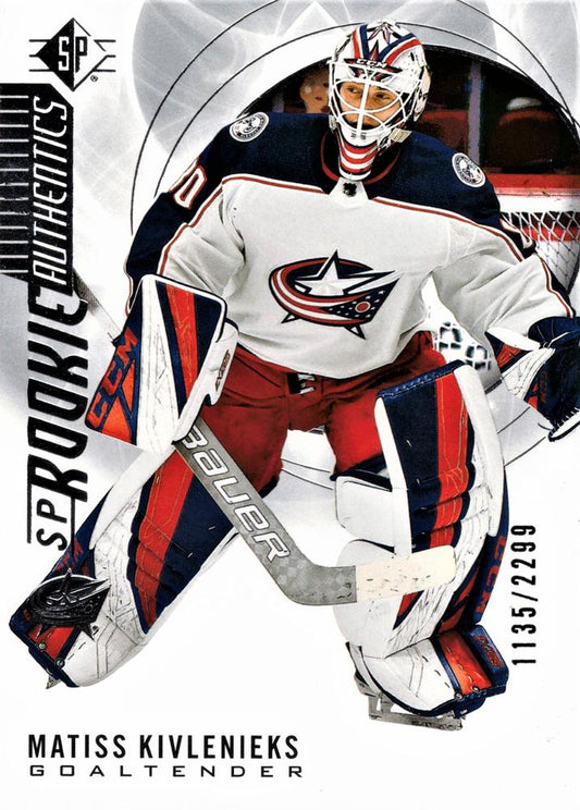 Matiss Kivlenieks 
RA, RC, SN2299 #102 Columbus Blue Jackets | 2020-21 SP | NHL Card