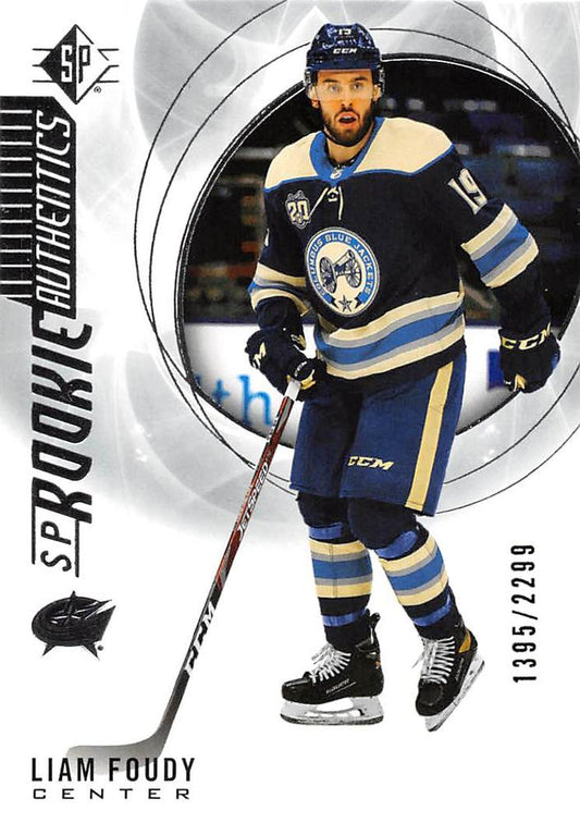 Liam Foudy 
RA, RC, SN2299 #105 Columbus Blue Jackets | 2020-21 SP | NHL Card