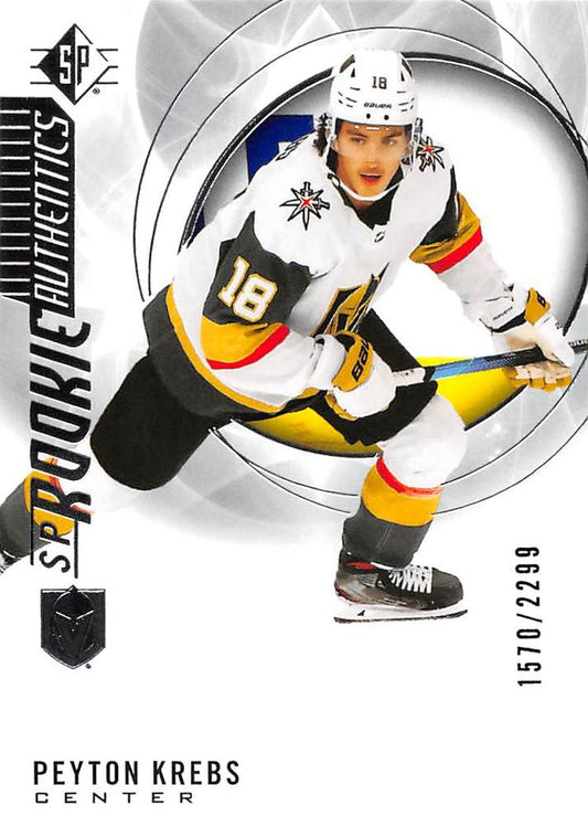 Peyton Krebs 
RA, RC, SN2299 #106 Vegas Golden Knights | 2020-21 SP | NHL Card