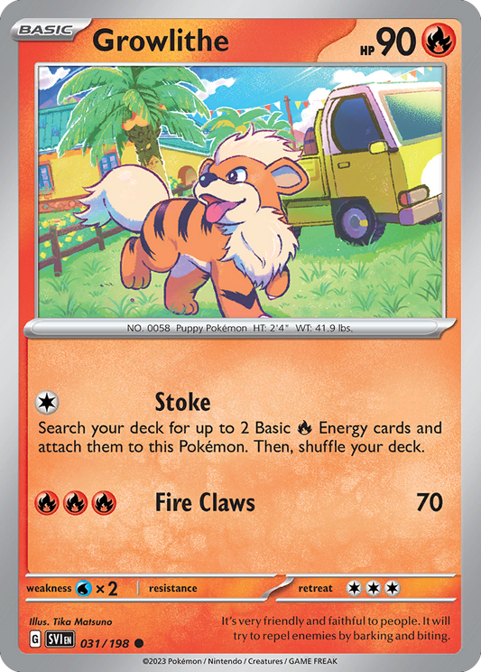 Growlithe 31/198 Common | Scarlet & Violet | Pokemon Card