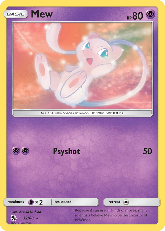Mew 32/68 Rare | Hidden Fates | Pokemon Card