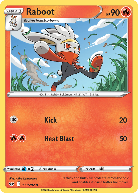 Raboot 33/202 Uncommon | Sword & Shield | Pokemon Card