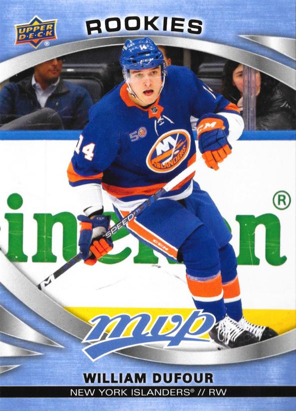 William Dufour 
ROO, RC #226 New York Islanders | 2023-24 Upper Deck MVP | NHL Card