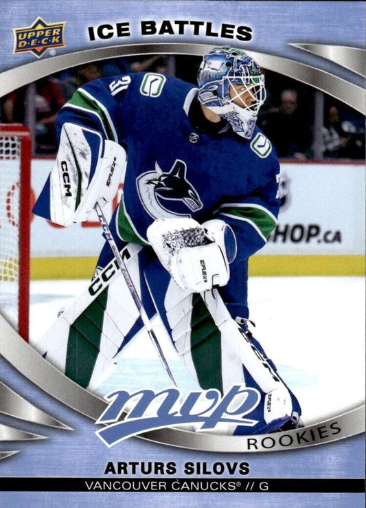 Arturs Silovs 
ROO #235 Vancouver Canucks | 2023-24 Upper Deck MVP - Ice Battles | NHL Card