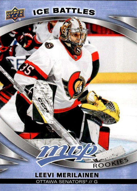 Leevi Merilainen 
ROO #243 Ottawa Senators | 2023-24 Upper Deck MVP - Ice Battles | NHL Card