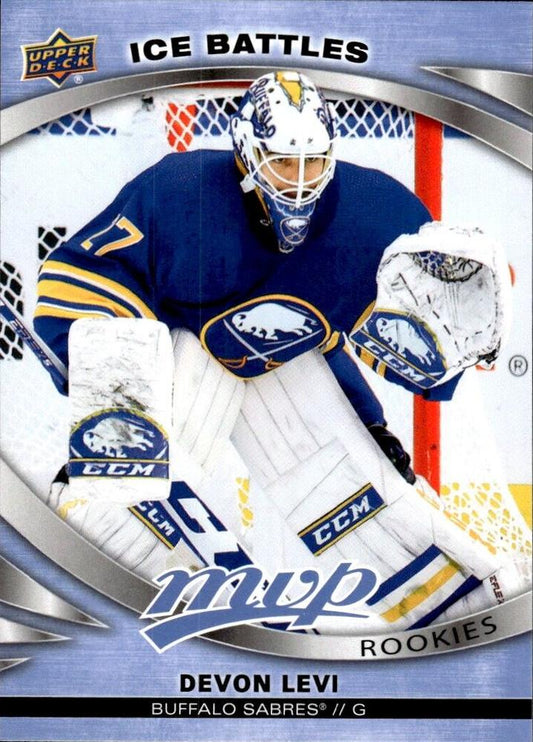 Devon Levi 
ROO #249 Buffalo Sabres | 2023-24 Upper Deck MVP - Ice Battles | NHL Card