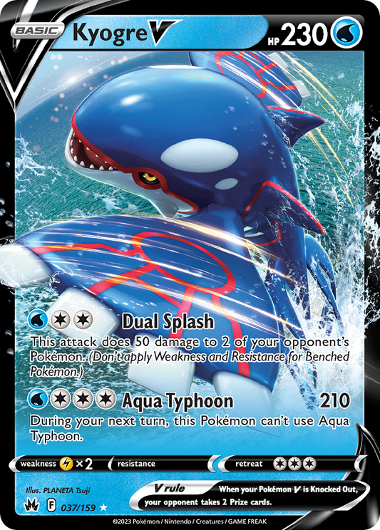 Kyogre V 37/159 Rare Holo V | Crown Zenith | Pokemon Card