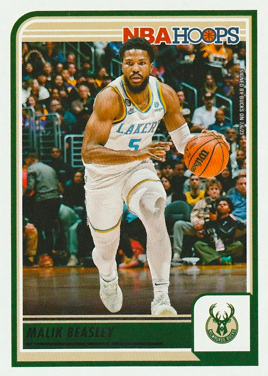 Malik Beasley 
UER #209 Milwaukee Bucks | 2023-24 Hoops | NBA Trading Card