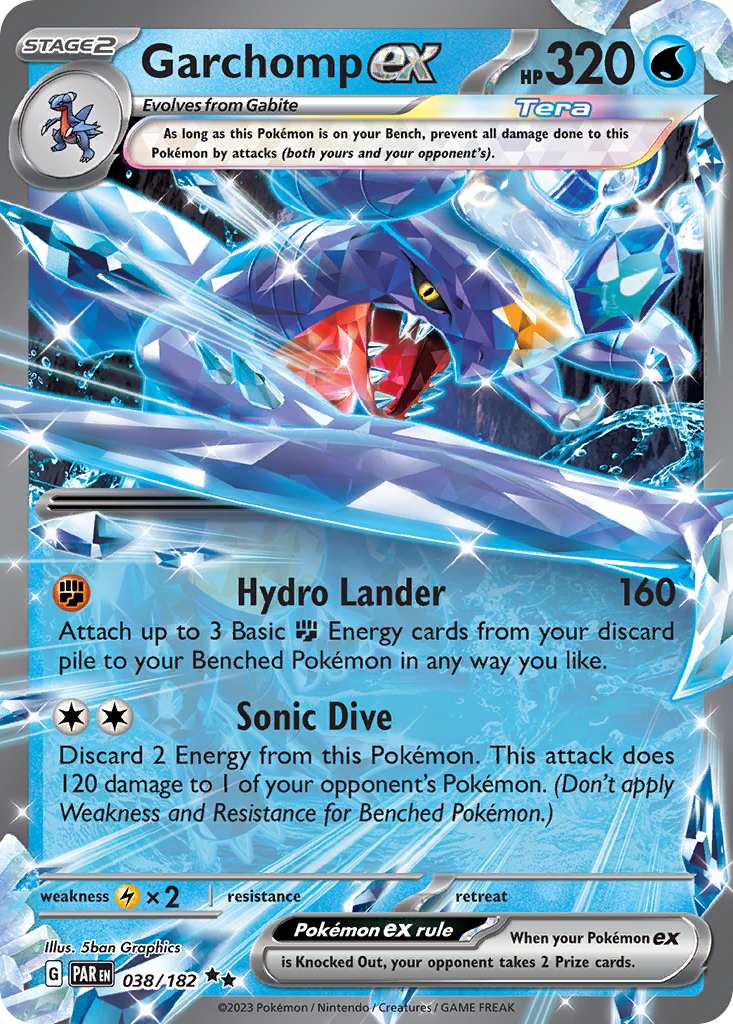 Garchomp ex 38/182 Double Rare | Paradox Rift | Pokemon Card