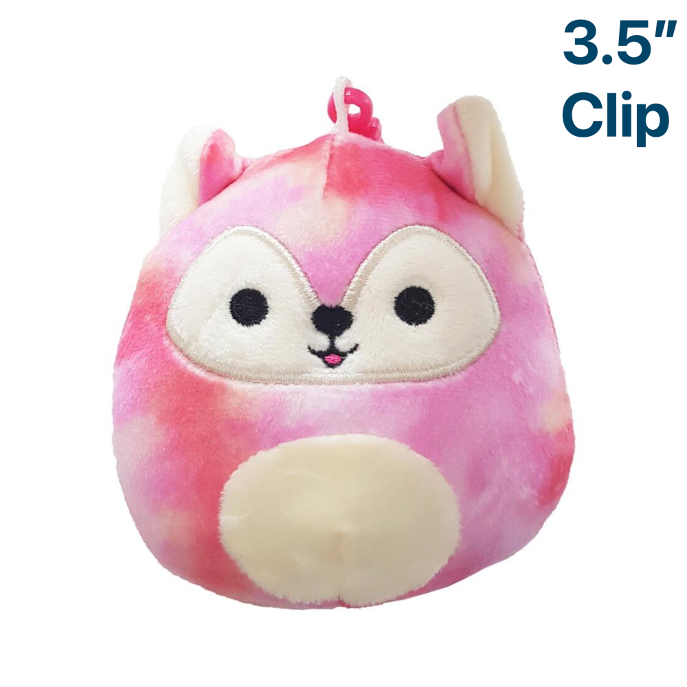 Sabine the Tie-Dye Fox / Wolf ~ 3.5" inch Clip On Squishmallow ~ Spring Squad