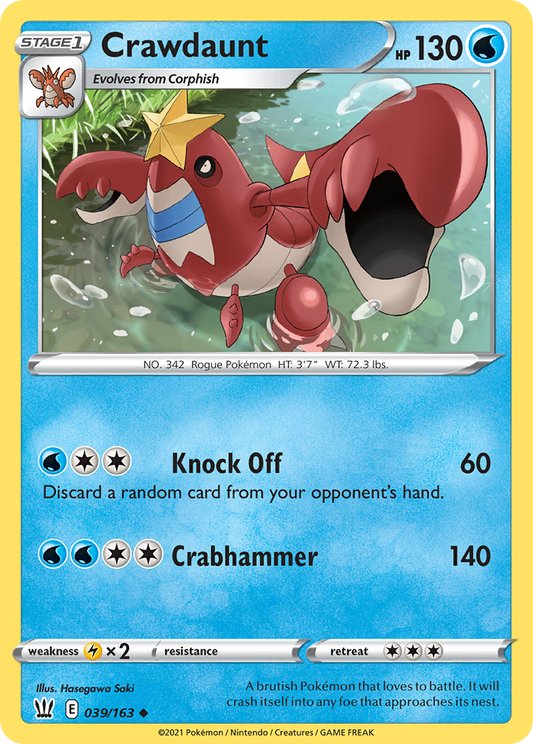 Crawdaunt 39/163 Uncommon | Battle Styles | Pokemon Card