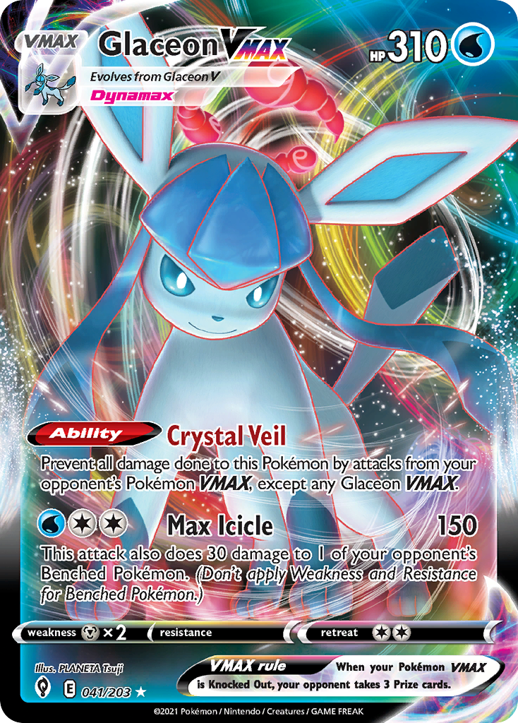 Glaceon VMAX 41/203 Rare Holo VMAX | Evolving Skies | Pokemon Card