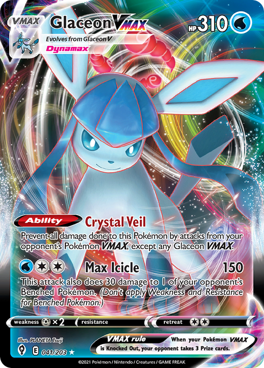 Glaceon VMAX 41/203 Rare Holo VMAX | Evolving Skies | Pokemon Card