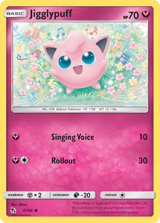 Jigglypuff 41/68 Common | Hidden Fates | Pokemon Card