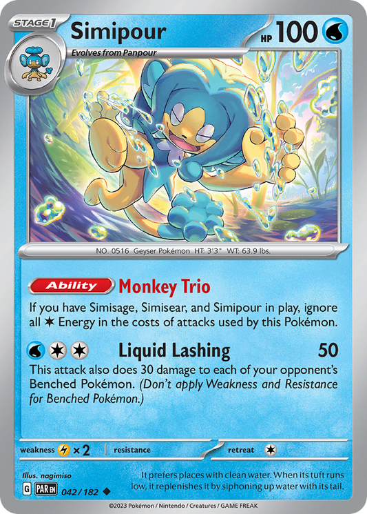 Simipour 42/182 Uncommon | Paradox Rift | Pokemon Card