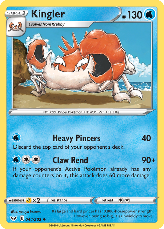 Kingler 44/202 Uncommon | Sword & Shield | Pokemon Card