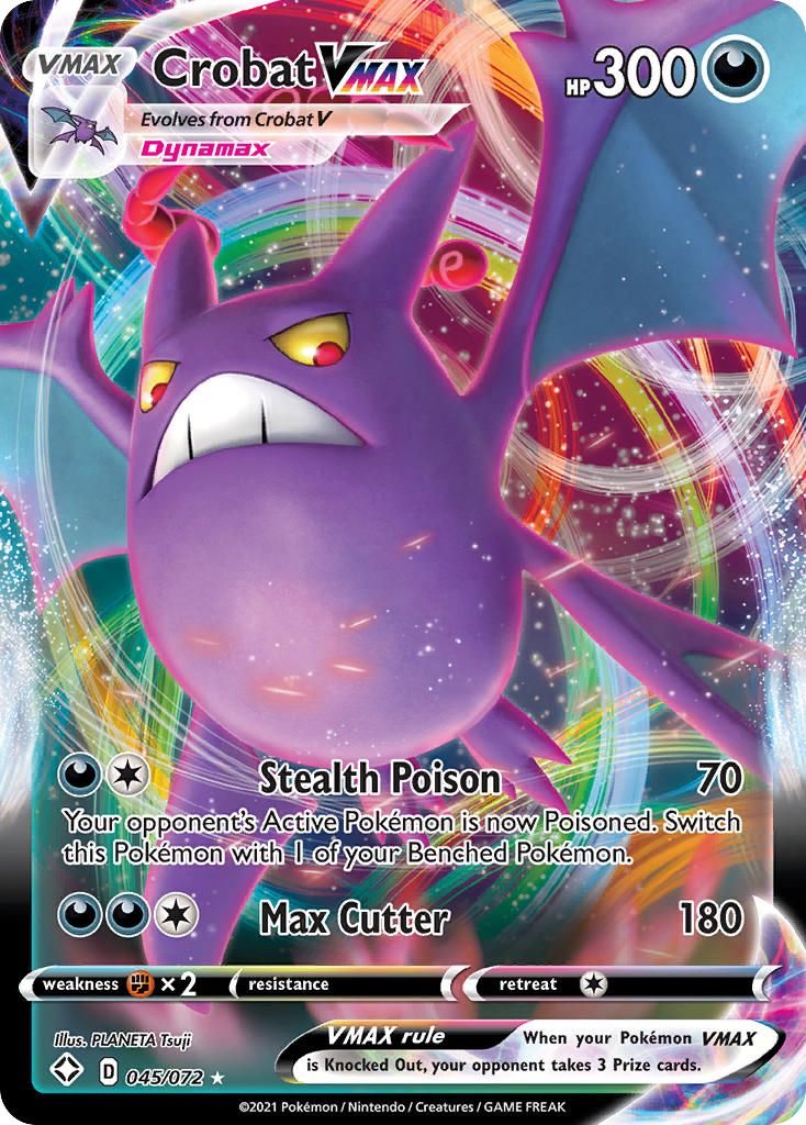 Crobat VMAX 45/72 Rare Holo VMAX | Shining Fates | Pokemon Card
