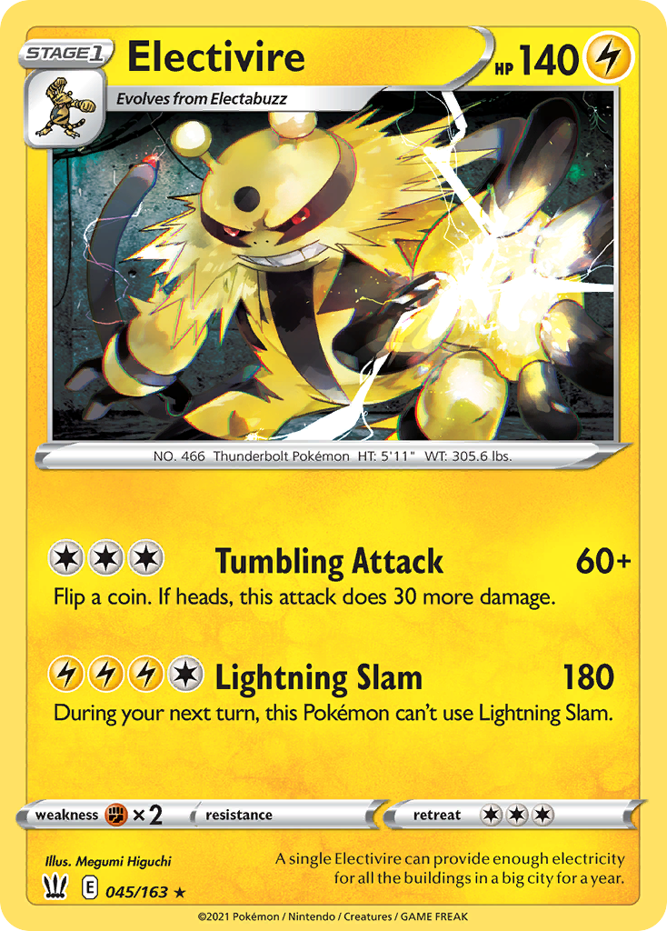 Electivire 45/163 Rare | Battle Styles | Pokemon Card
