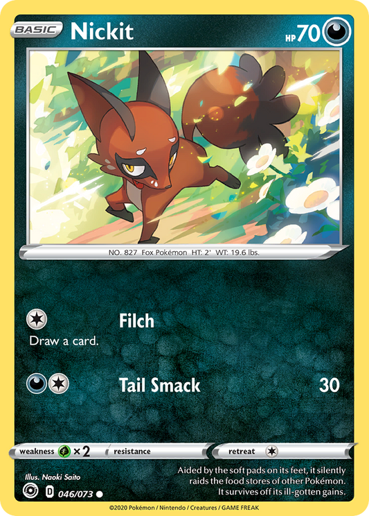 Nickit 46/73 Common | Champion's Path | Pokemon Card