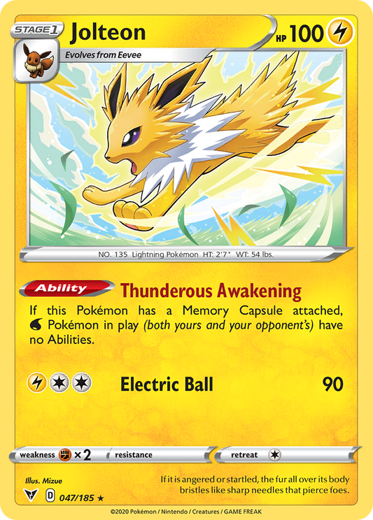 Jolteon 47/185 Rare | Vivid Voltage | Pokemon Card