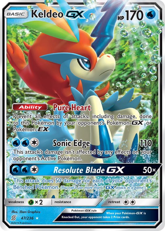 Keldeo-GX 47/236 Rare Holo GX | Unified Minds | Pokemon Card