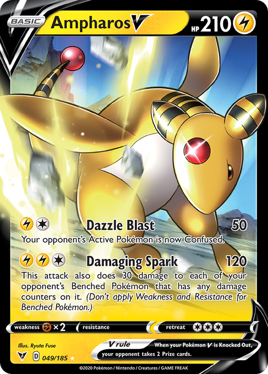 Ampharos V 49/185 Rare Holo V | Vivid Voltage | Pokemon Card