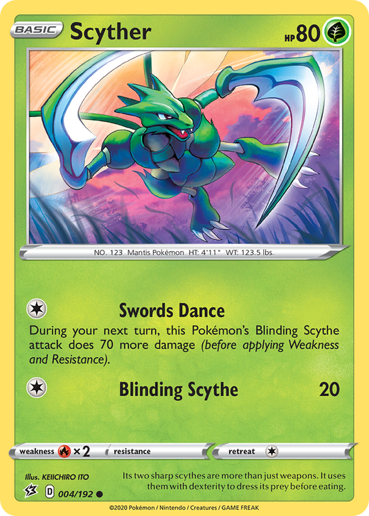 Scyther 4/192 Common | Rebel Clash | Pokemon Card