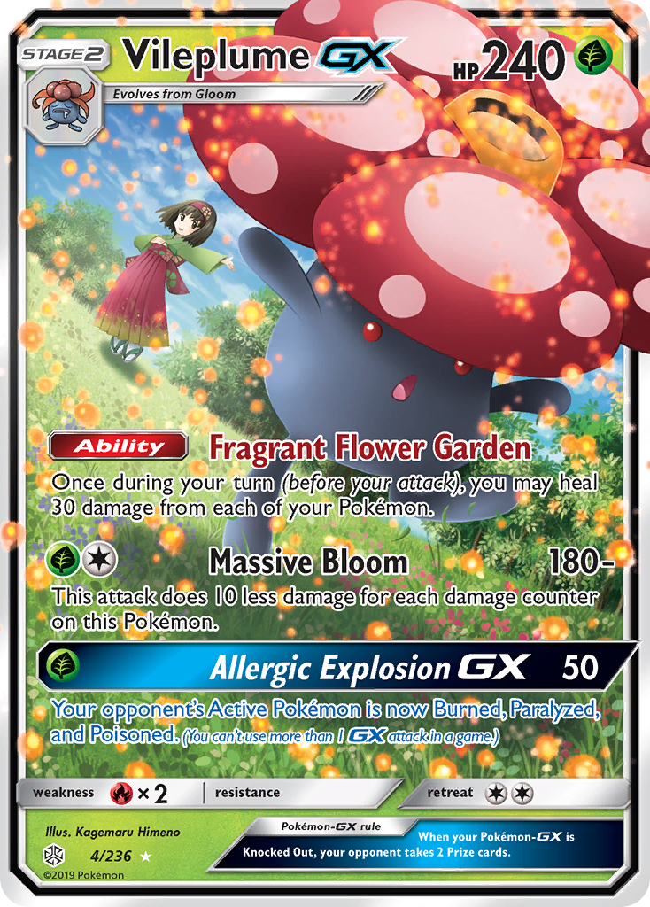 Vileplume-GX 4/236 Rare Holo GX | Cosmic Eclipse | Pokemon Card