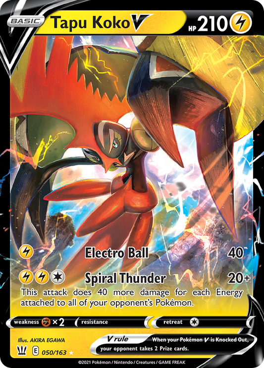 Tapu Koko V 50/163 Rare Holo V | Battle Styles | Pokemon Card