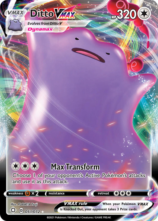 Ditto VMAX 51/72 Rare Holo VMAX | Shining Fates | Pokemon Card