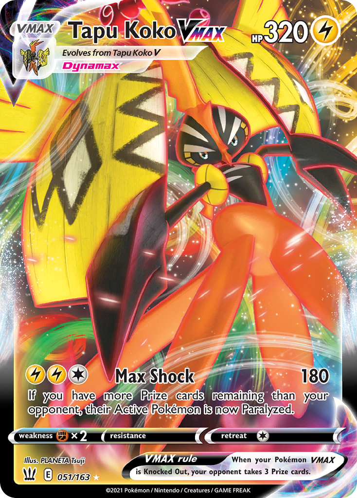 Tapu Koko VMAX 51/163 Rare Holo VMAX | Battle Styles | Pokemon Card
