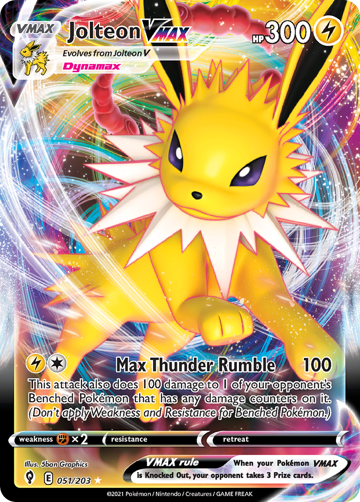Jolteon VMAX 51/203 Rare Holo VMAX | Evolving Skies | Pokemon Card