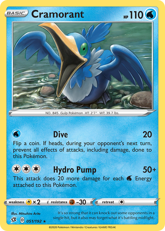 Cramorant 51/192 Rare | Rebel Clash | Pokemon Card