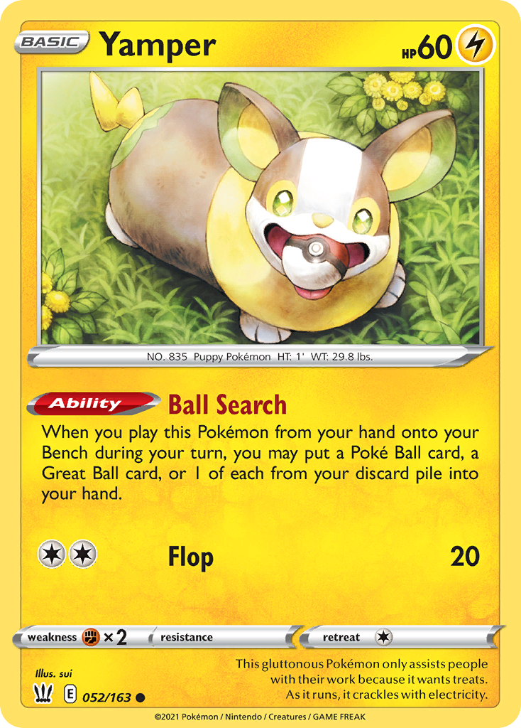 Yamper 52/163 Common | Battle Styles | Pokemon Card